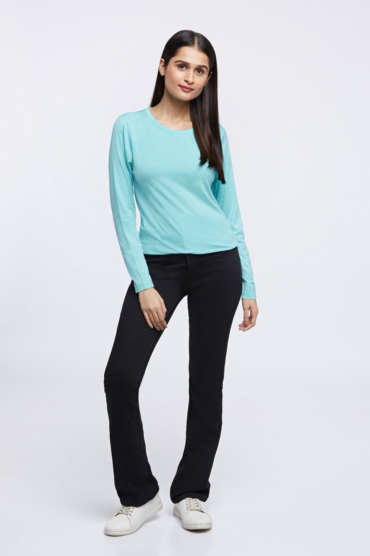 Aqua Merino-Bamboo Full Sleeve Thermal Tee | Women 